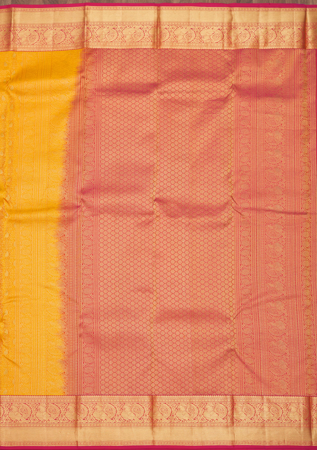 Yellow Zariwork Pure Silk Saree