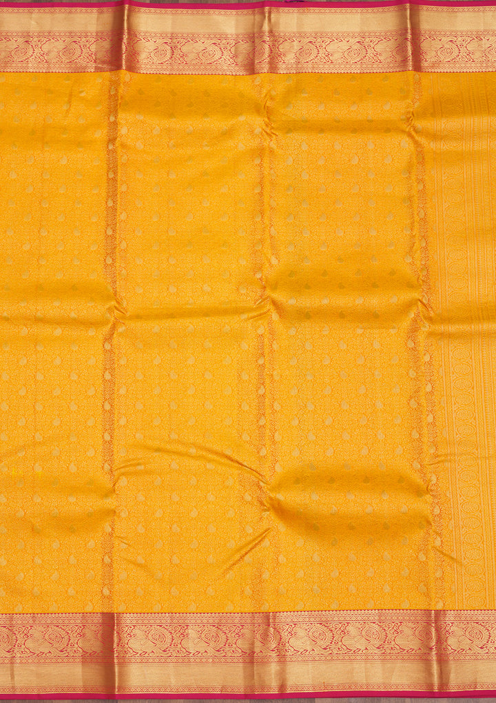 Yellow Zariwork Pure Silk Saree