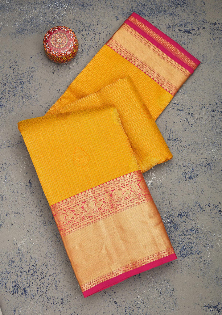 Yellow Zariwork Pure Silk Saree