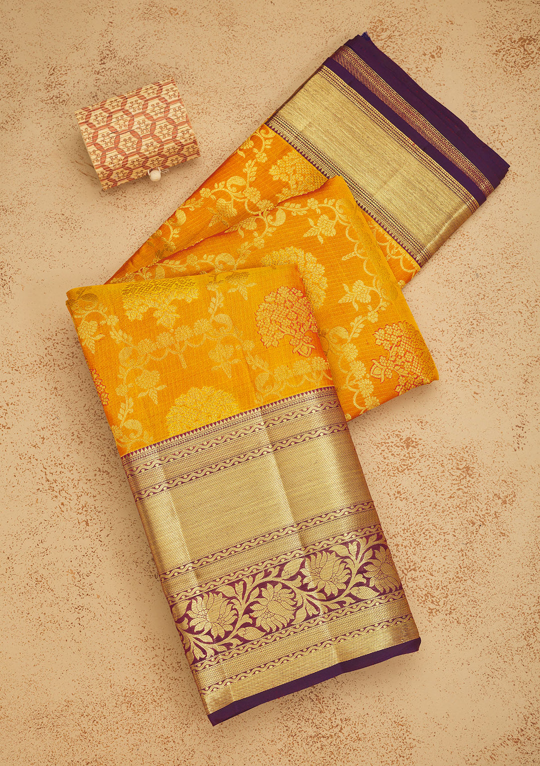 Yellow Zariwork Pure Silk Saree