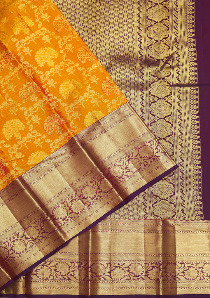 Yellow Zariwork Pure Silk Saree