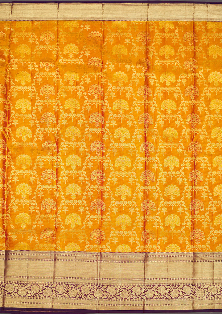 Yellow Zariwork Pure Silk Saree