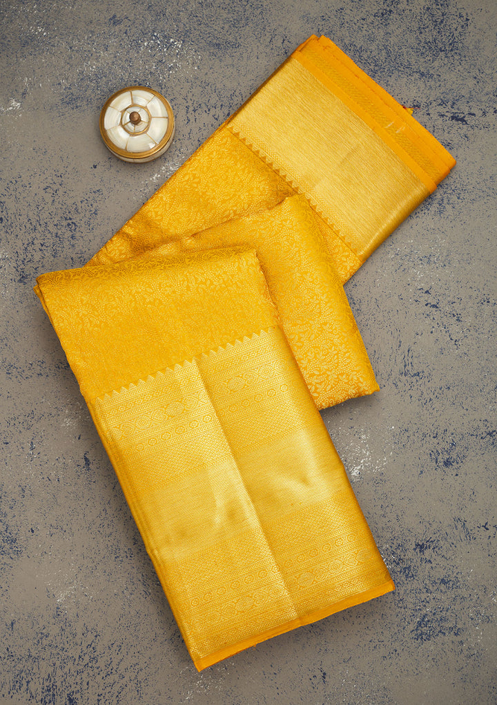 Yellow Zariwork Pure Silk Saree