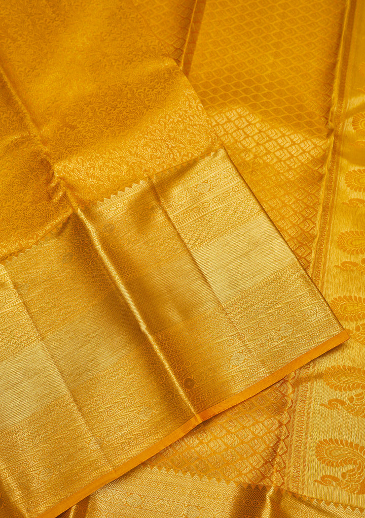 Yellow Zariwork Pure Silk Saree