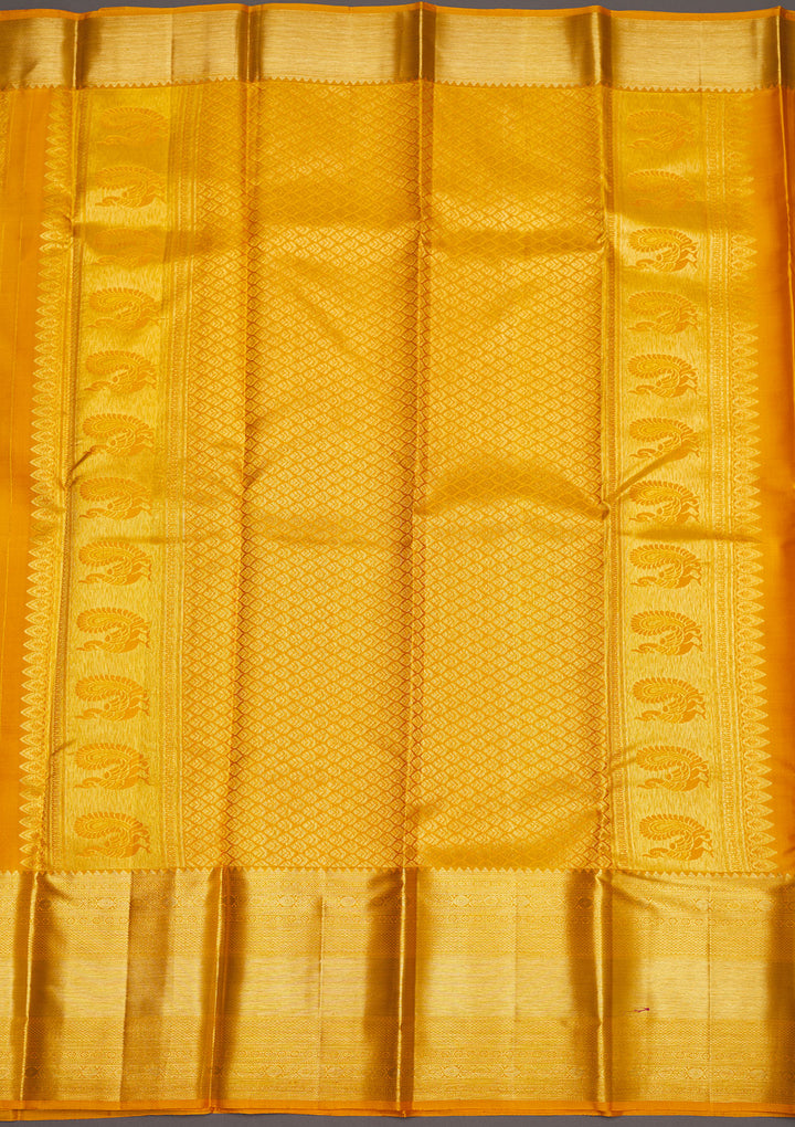 Yellow Zariwork Pure Silk Saree