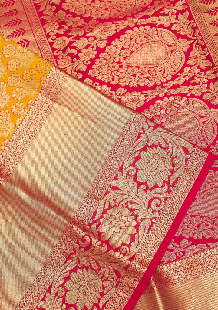 Yellow Zariwork Pure Silk Saree