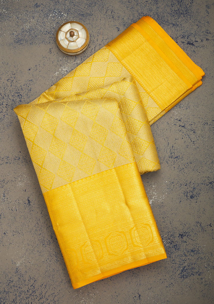 Yellow Zariwork Pure Silk Saree