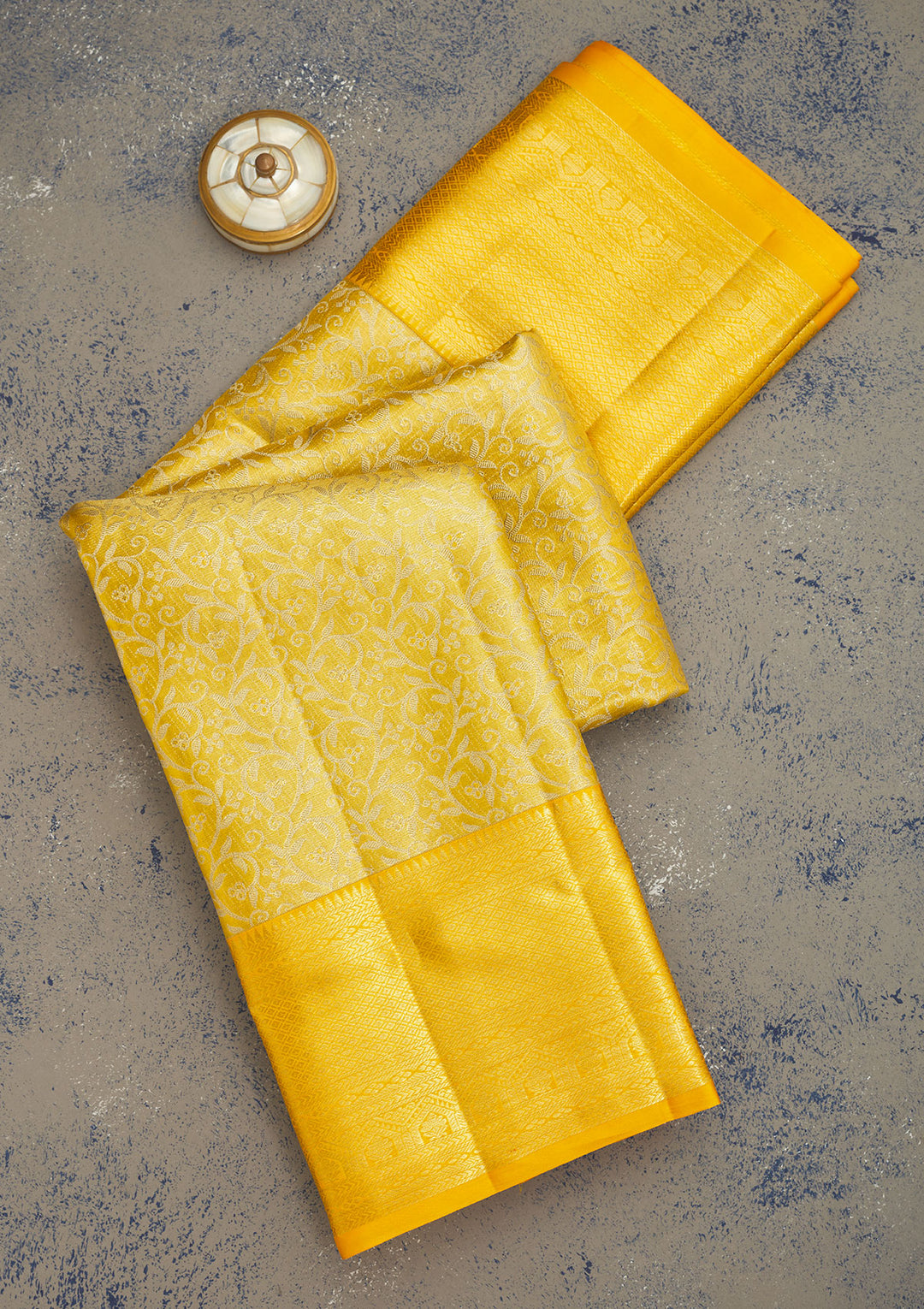 Yellow Zariwork Pure Silk Saree