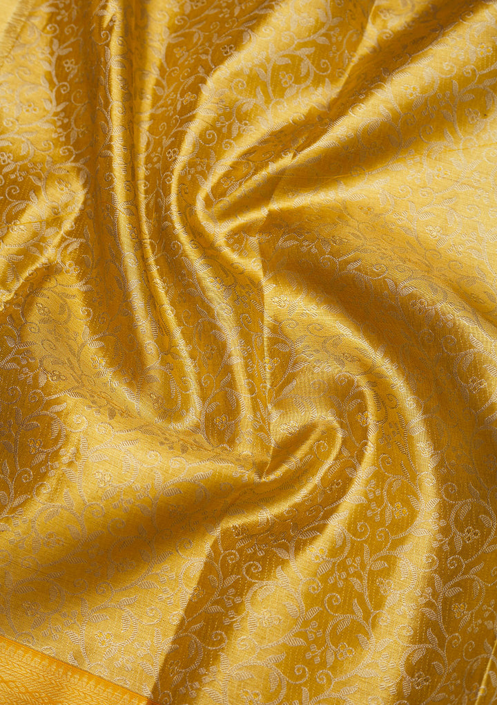 Yellow Zariwork Pure Silk Saree