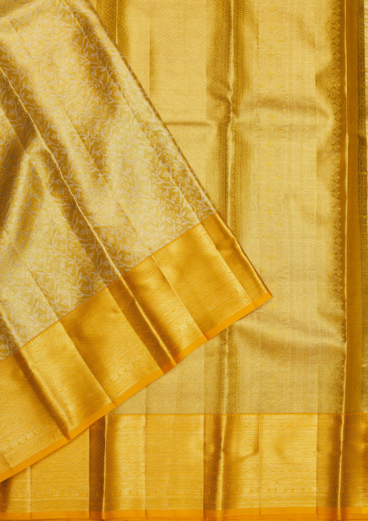 Yellow Zariwork Pure Silk Saree