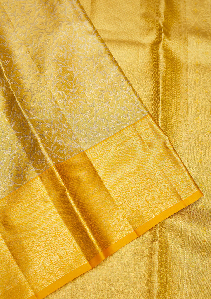Yellow Zariwork Pure Silk Saree