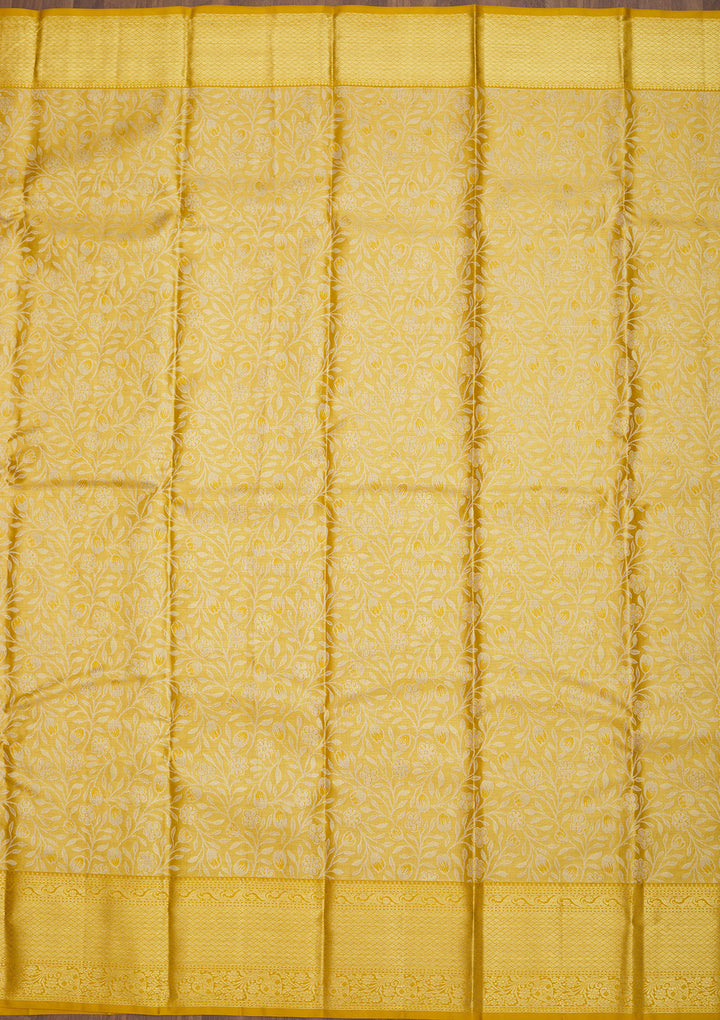 Yellow Zariwork Pure Silk Saree