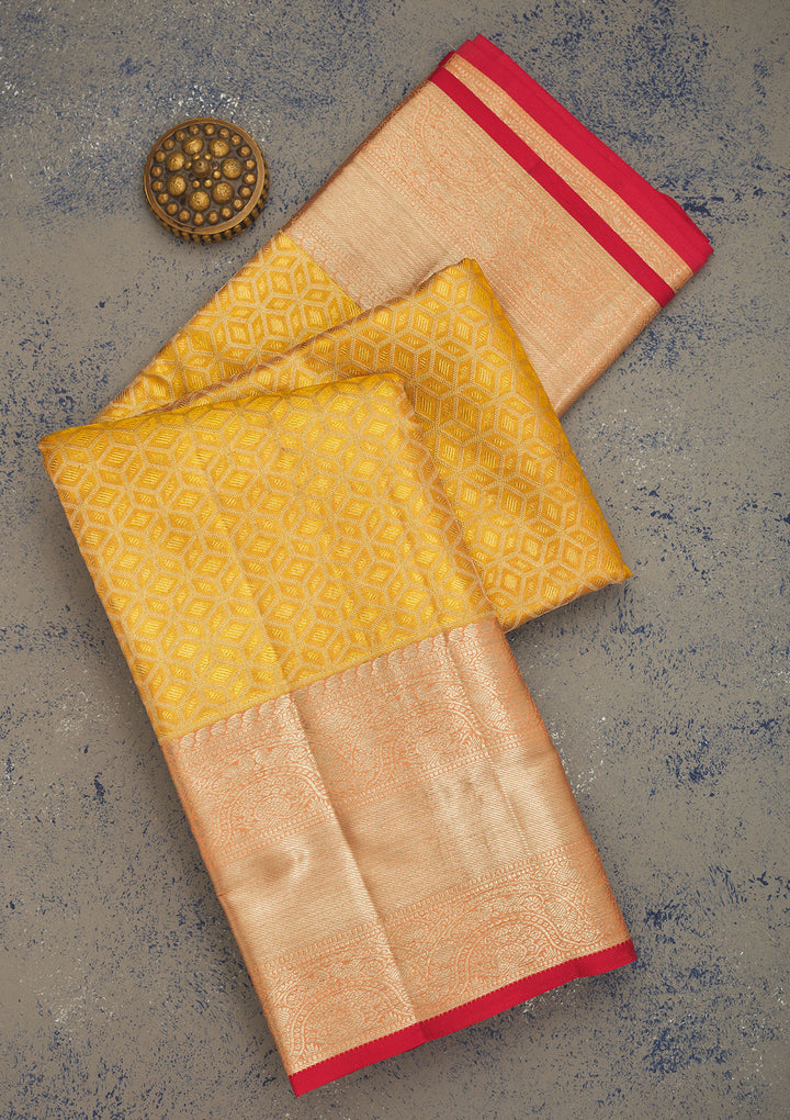 Yellow Zariwork Pure Silk Saree