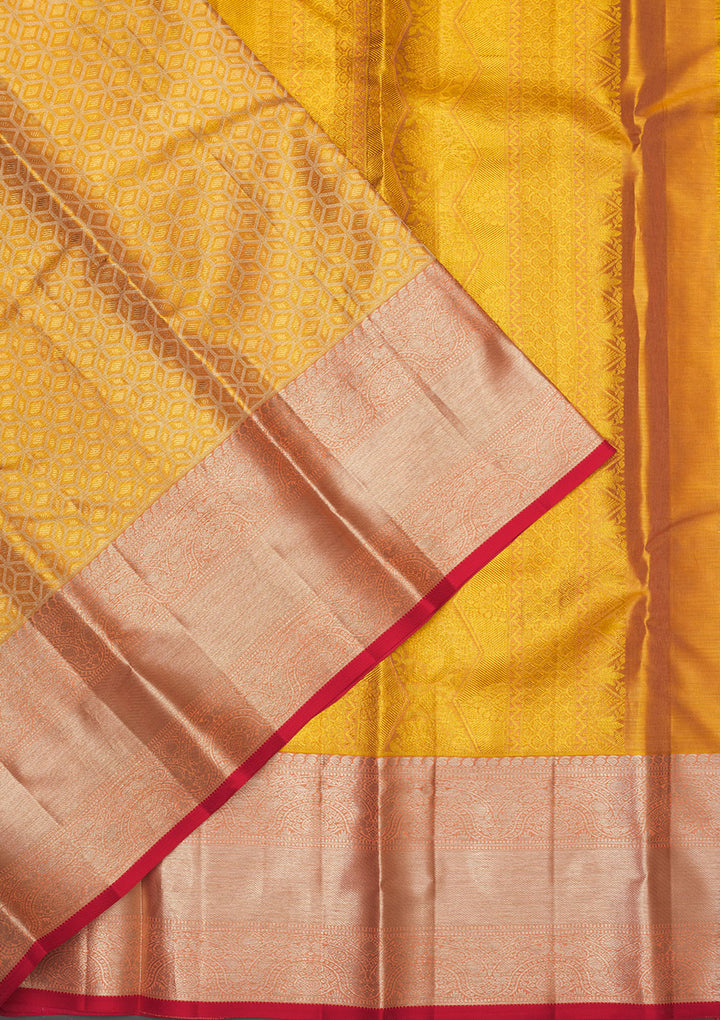 Yellow Zariwork Pure Silk Saree