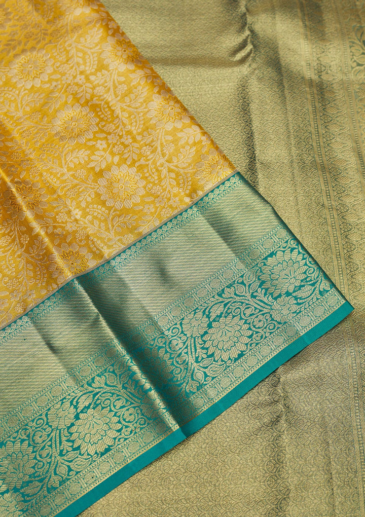 Yellow Zariwork Pure Silk Saree