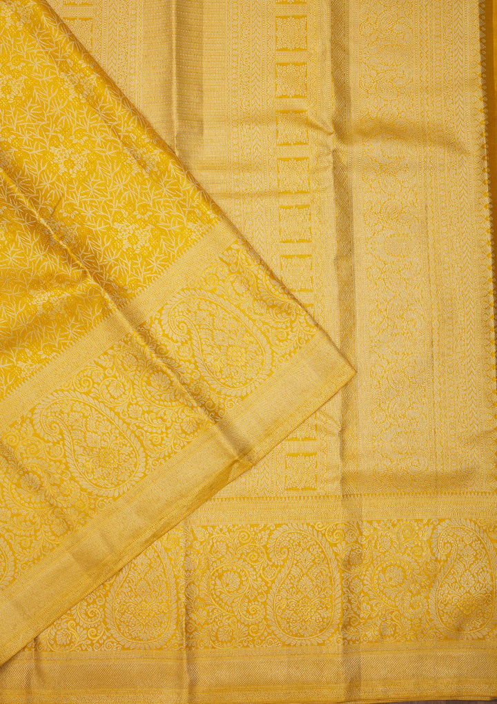 Yellow Zariwork Pure Silk Saree