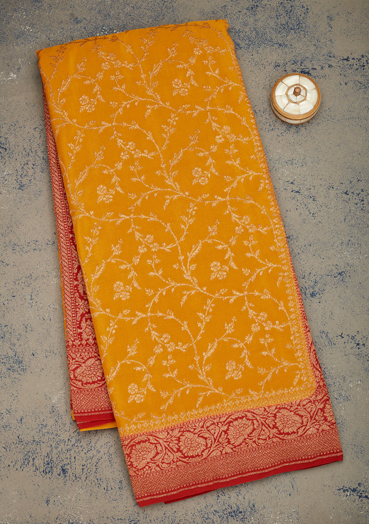 Yellow Zariwork Pure Silk Saree