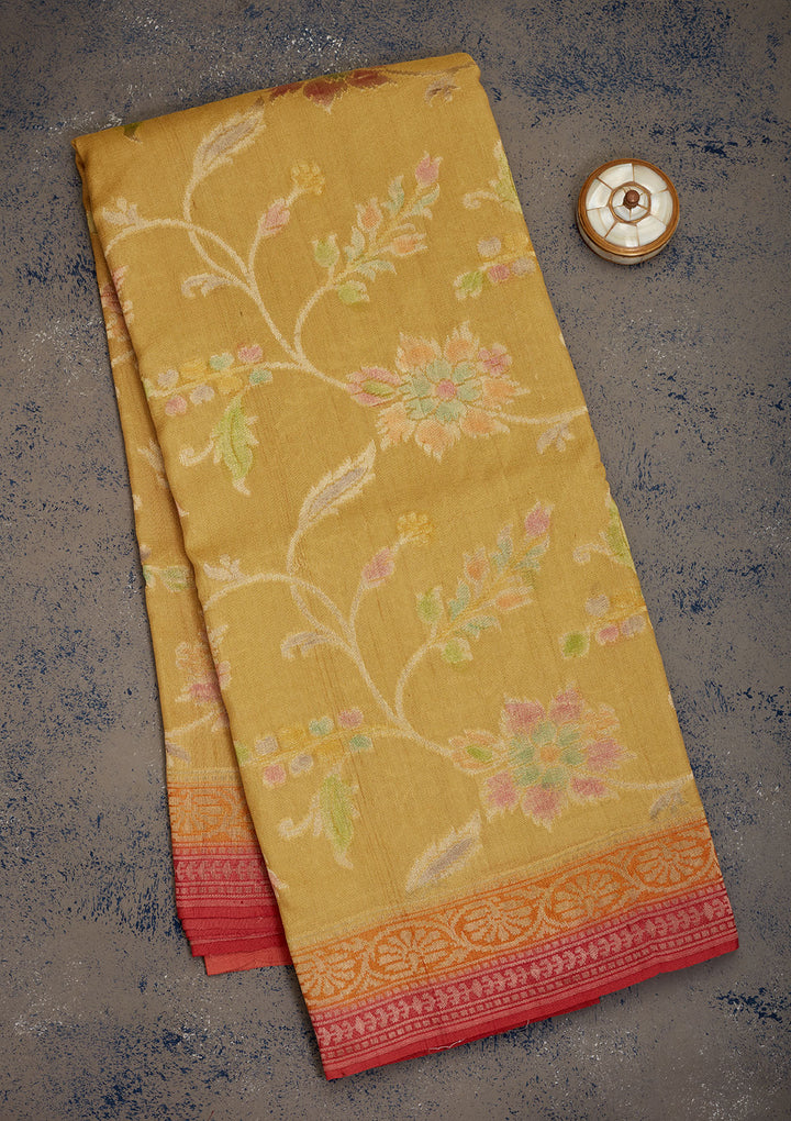 Yellow Zariwork Pure Silk Saree