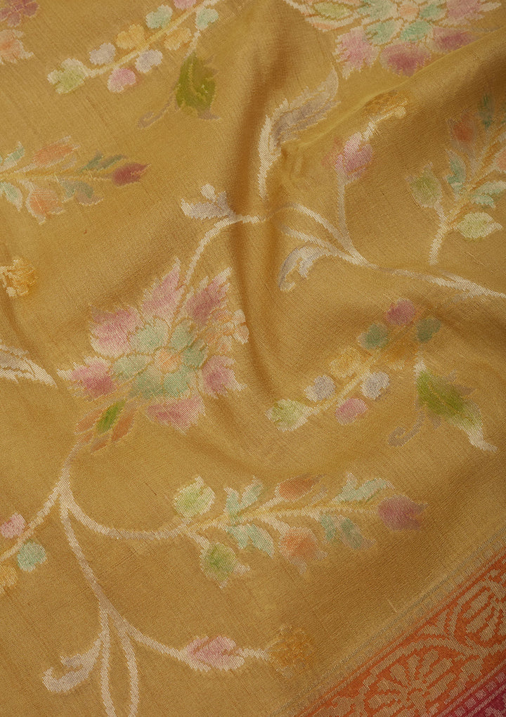 Yellow Zariwork Pure Silk Saree