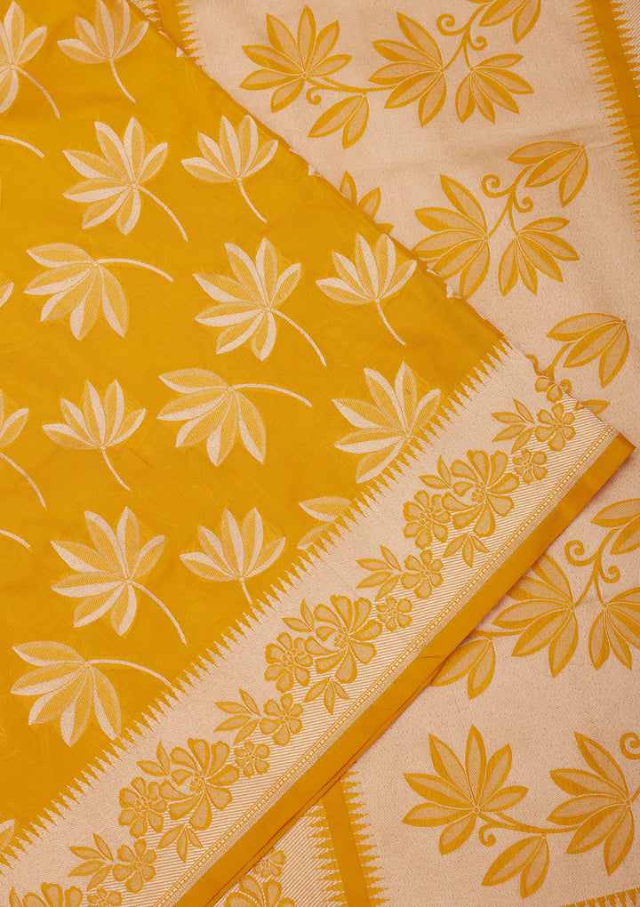 Yellow Zariwork Pure Silk Saree