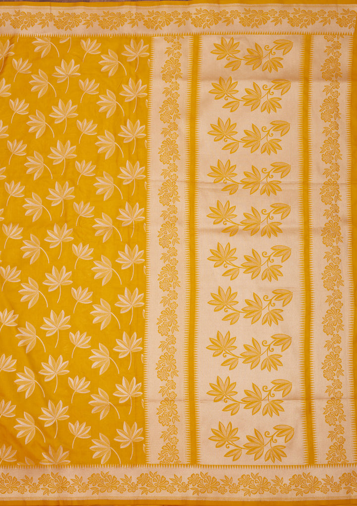 Yellow Zariwork Pure Silk Saree