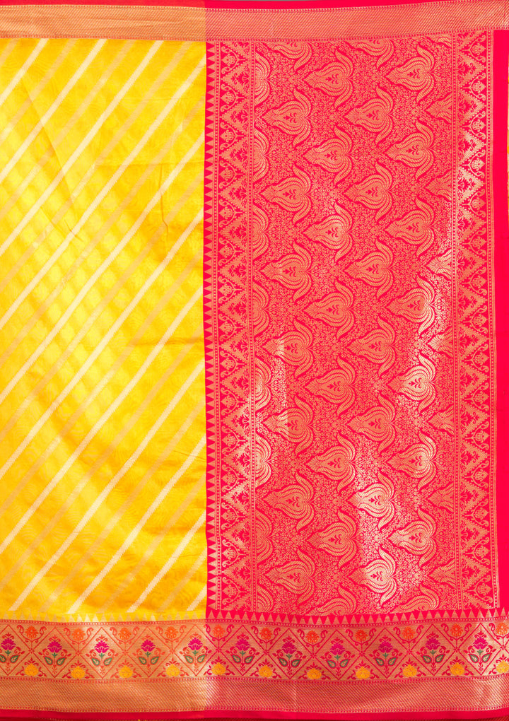 Yellow Zariwork Tissue Saree