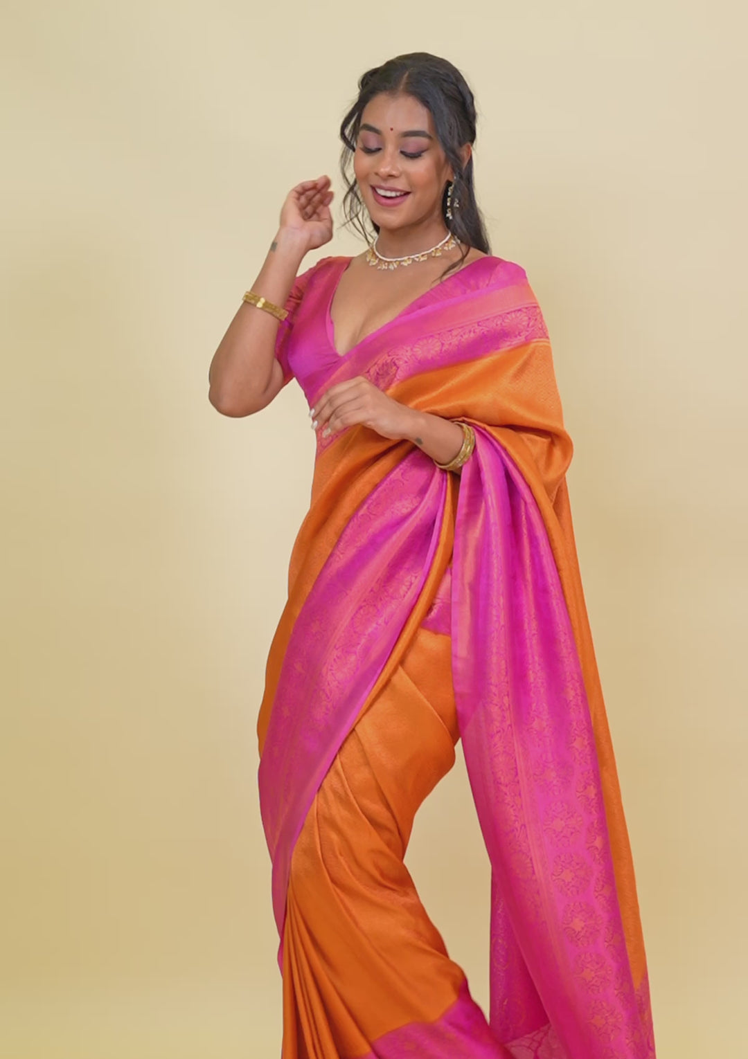 Mustard Zariwork Soft Silk Saree