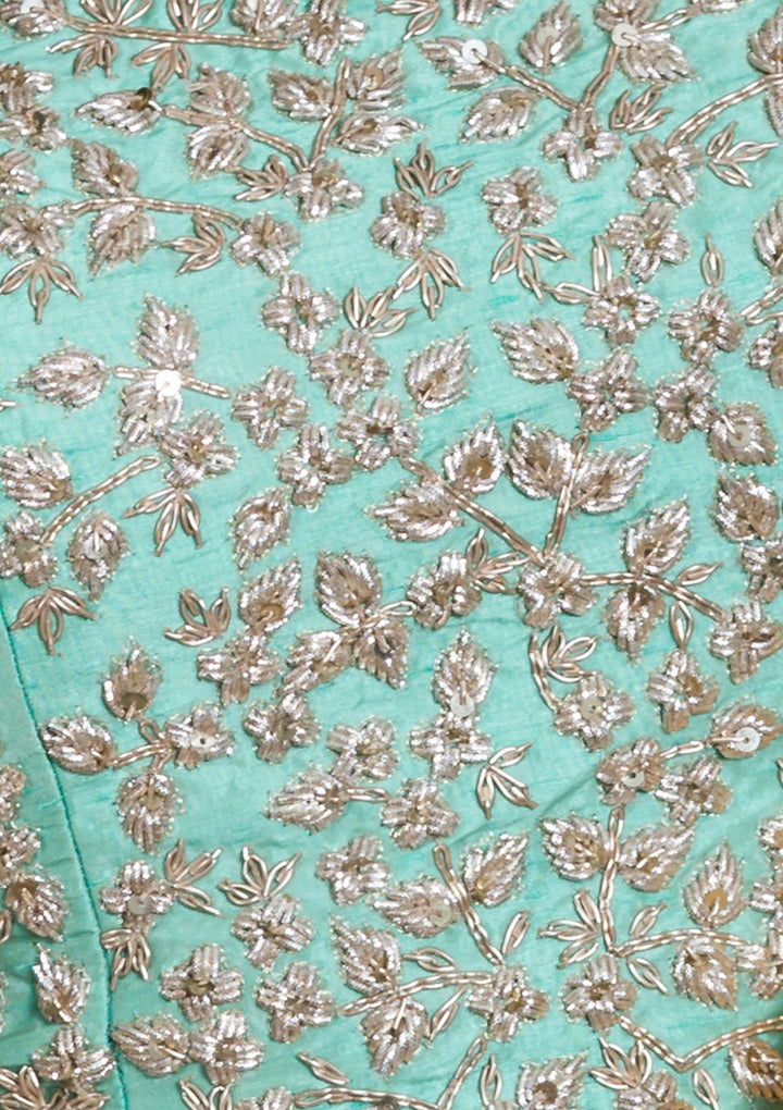 Pink Sequinned Silk Designer Lehenga-Koskii