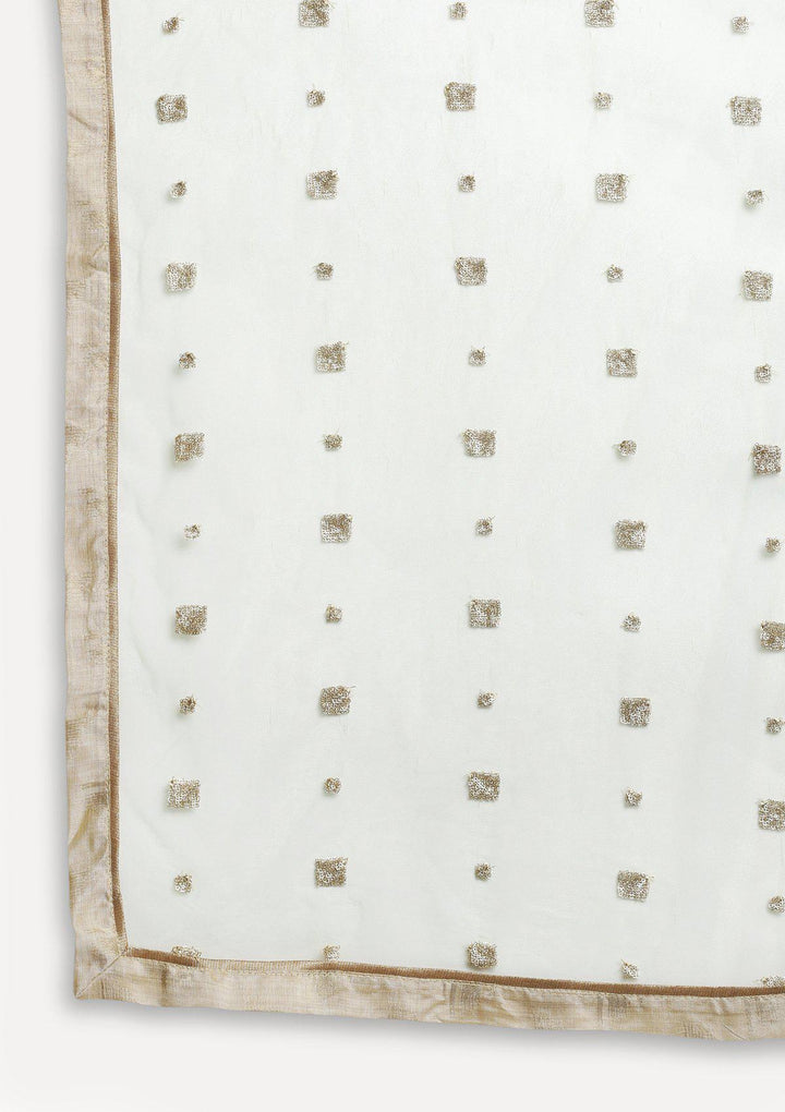 Pista Green Cutdana Raw Silk Designer Gown-Koskii