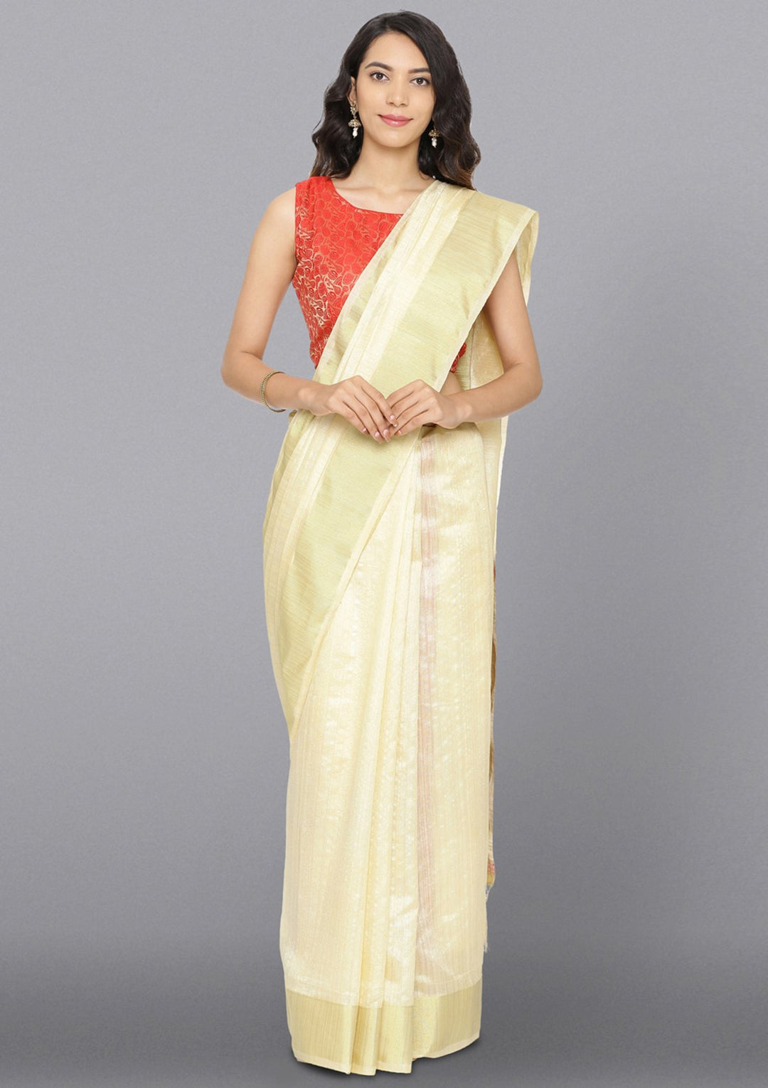 Multi Color Zariwork Art Silk Designer Saree-Koskii