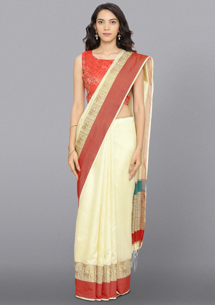 Multi Zariwork Art Silk Designer Saree-Koskii