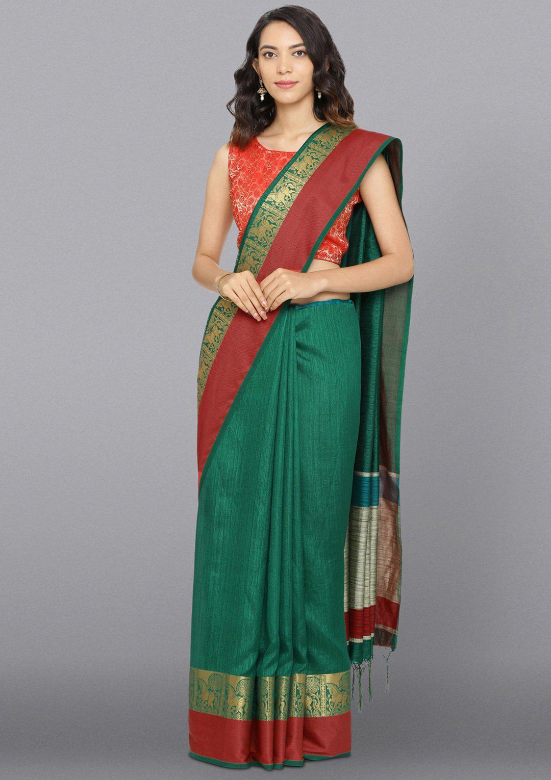 Multi Color Zariwork Art Silk Designer Saree-Koskii