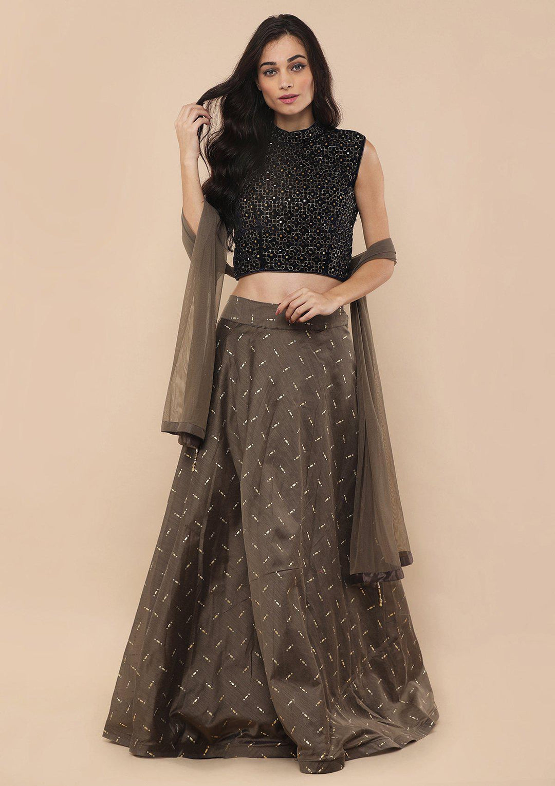 Koskii beige Lehenga-Koskii