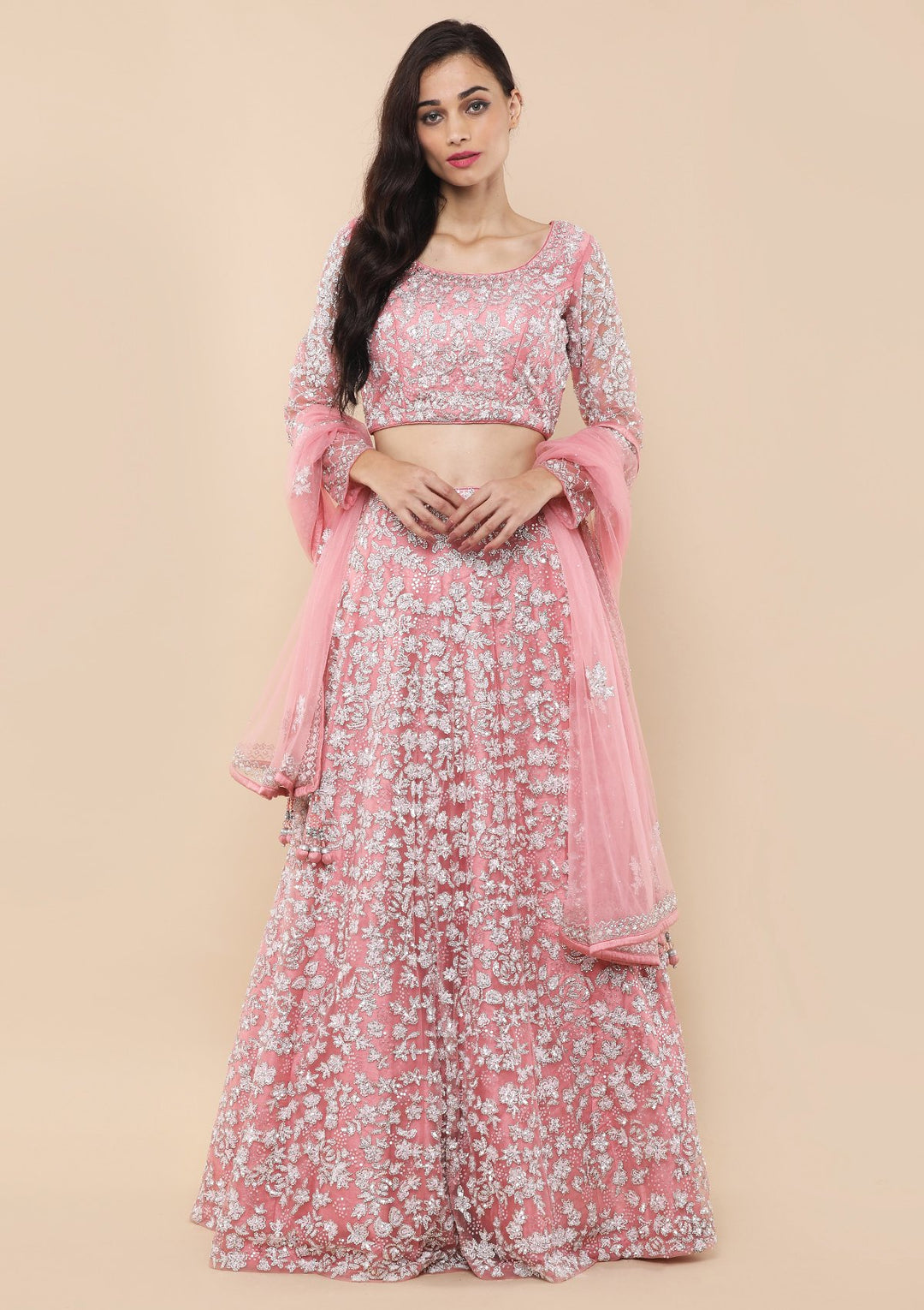 Koskii Pink Bridal Lehenga-Koskii