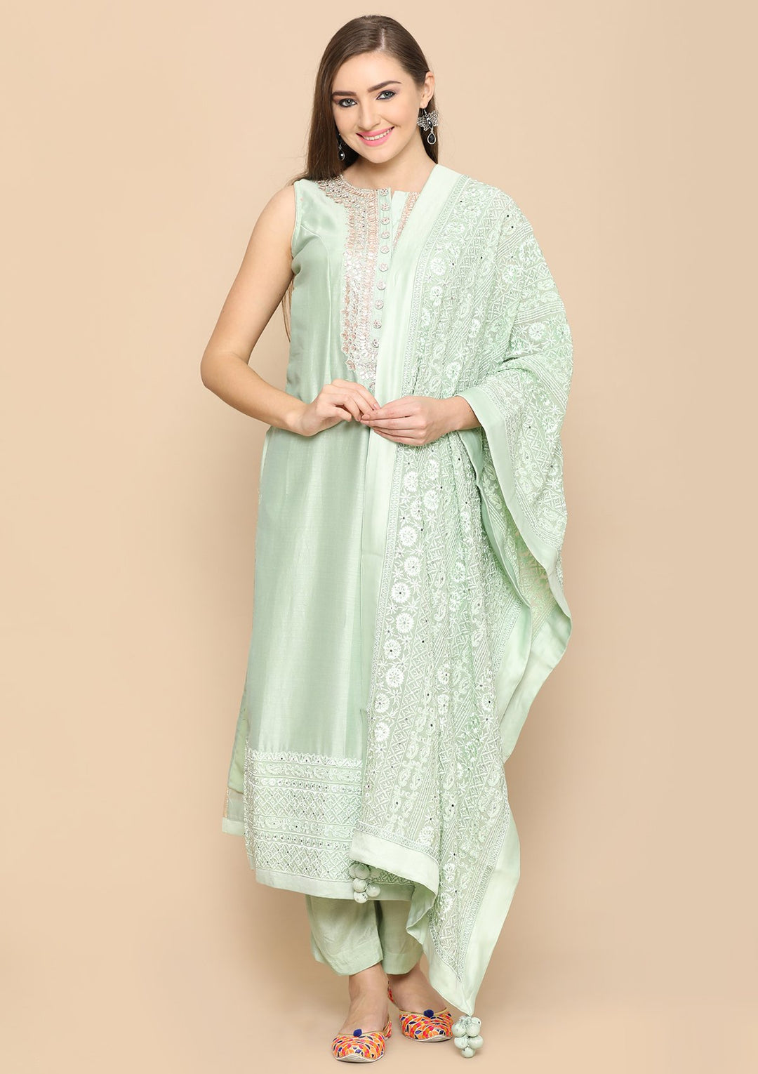 Pista Green Gota Patti Designer Salwar Suit-Koskii