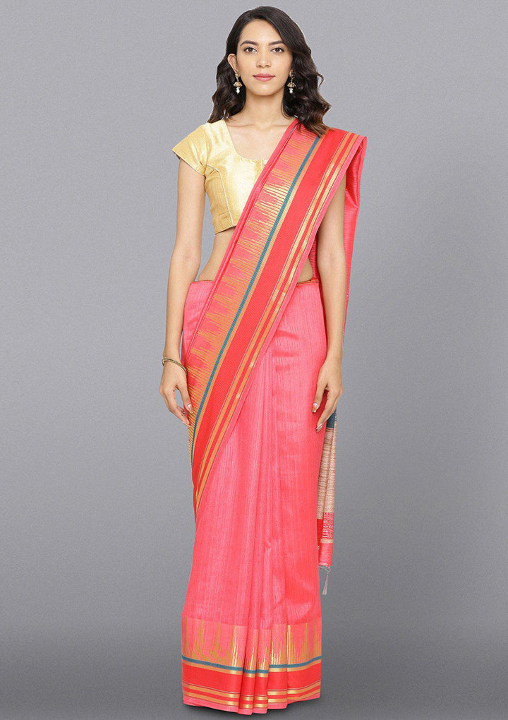 Multi Color Zariwork Art Silk Designer Saree-Koskii