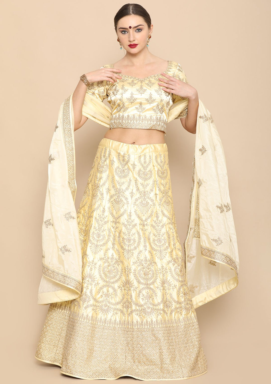 Gold Zari work Designer Lehenga-Koskii