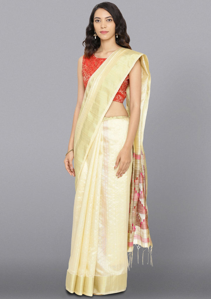 Multi Color Zariwork Art Silk Designer Saree-Koskii