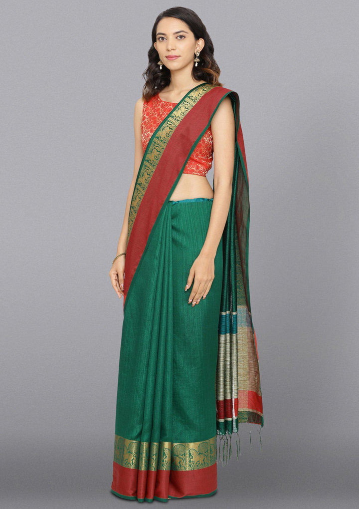 Multi Color Zariwork Art Silk Designer Saree-Koskii