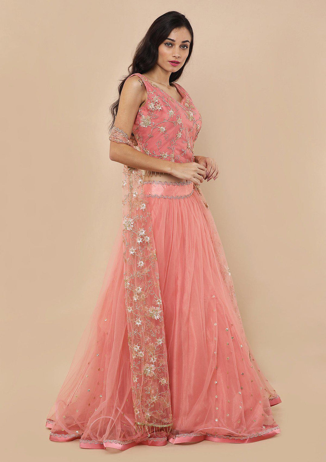 Koskii Pink Lehenga-Koskii