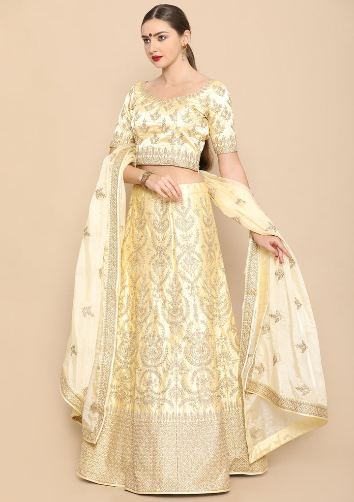 Gold Zari work Designer Lehenga-Koskii