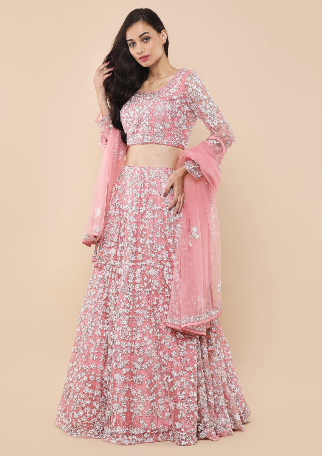 Koskii Pink Bridal Lehenga-Koskii