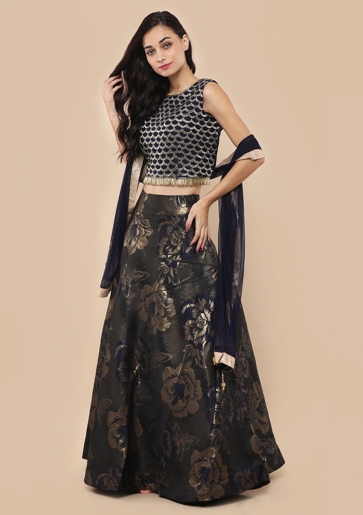 Koskii Brocade Lehenga-Koskii