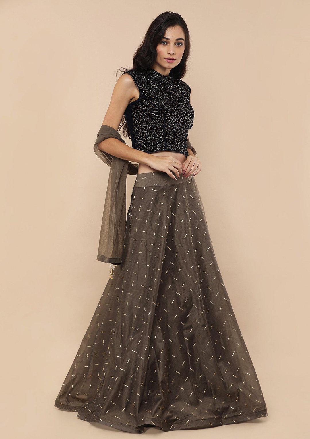 Koskii beige Lehenga-Koskii