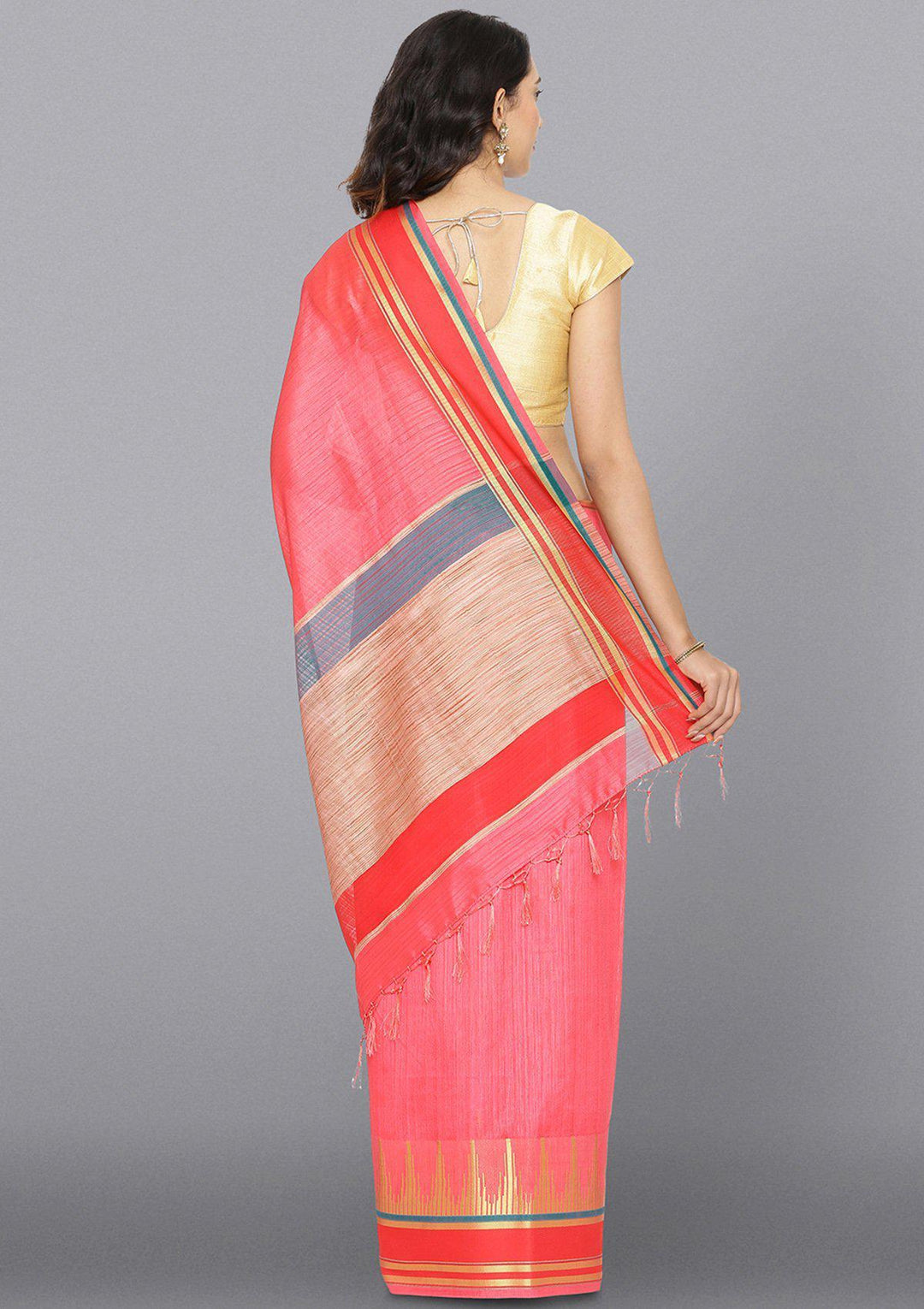 Multi Color Zariwork Art Silk Designer Saree-Koskii