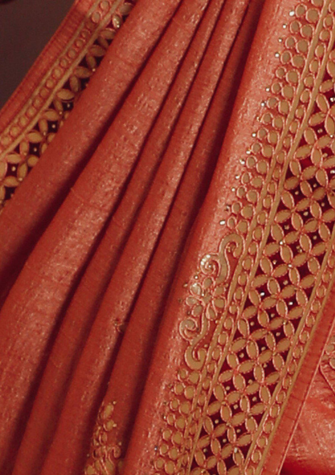Peach Gotapatti Designer Art Silk Saree-Koskii