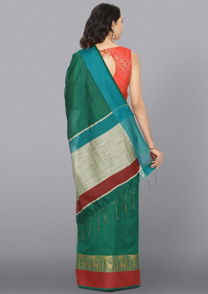 Multi Color Zariwork Art Silk Designer Saree-Koskii