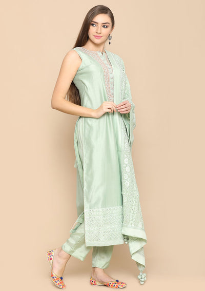 Pista Green Gota Patti Designer Salwar Suit-Koskii