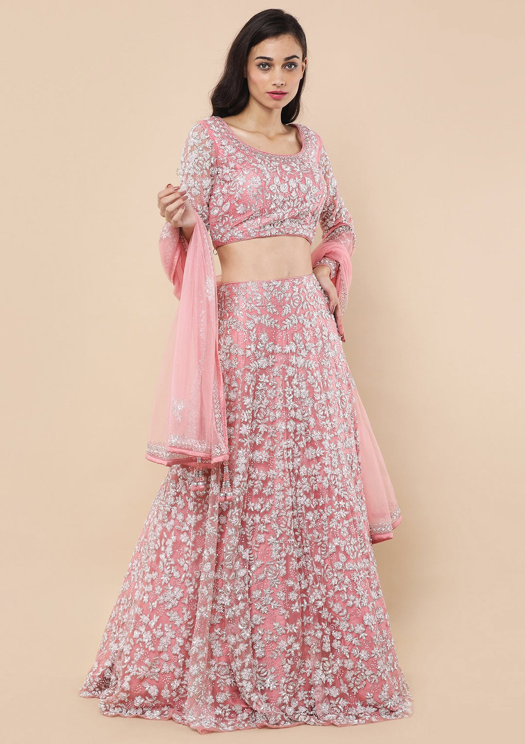 Koskii Pink Bridal Lehenga-Koskii