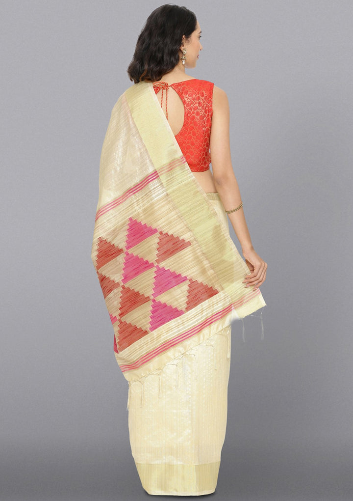 Multi Color Zariwork Art Silk Designer Saree-Koskii
